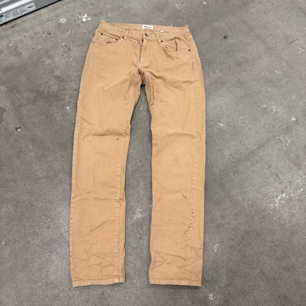 Taylor Stitch Selvedge Jeans Mens 33x32 Slim Straight Fit Casual Tan